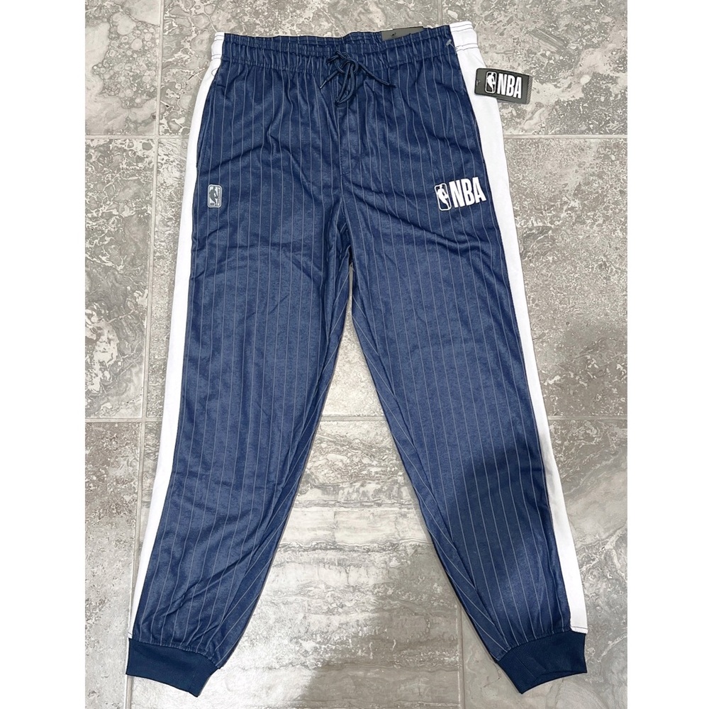NBA Joggers Navy White Stripe Comfort Fit Elastic Waist, Size S New w/Tag